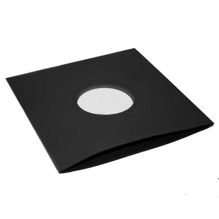 12" schwarze Polybags (gefütterte Papierinnenhülle) 80 g/m² mit Mittelsichtlöchern unbedruckt