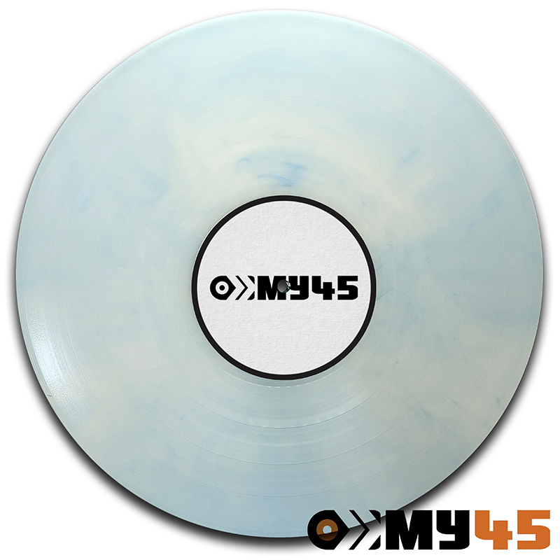 Transparent marmoriert mit hellblau und blau Vinyl Schallplatte