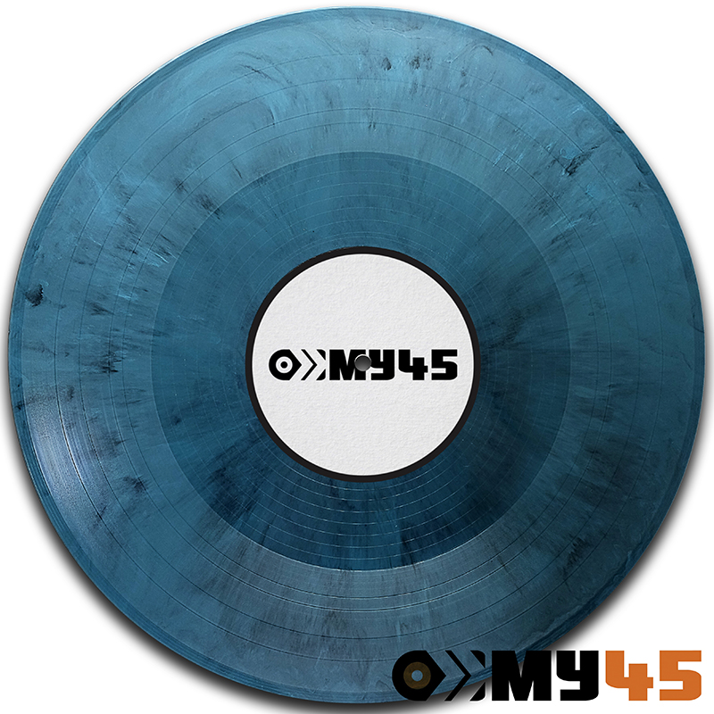 Türkis deckend marmoriert mit Schwarz Vinyl Schallplatte
