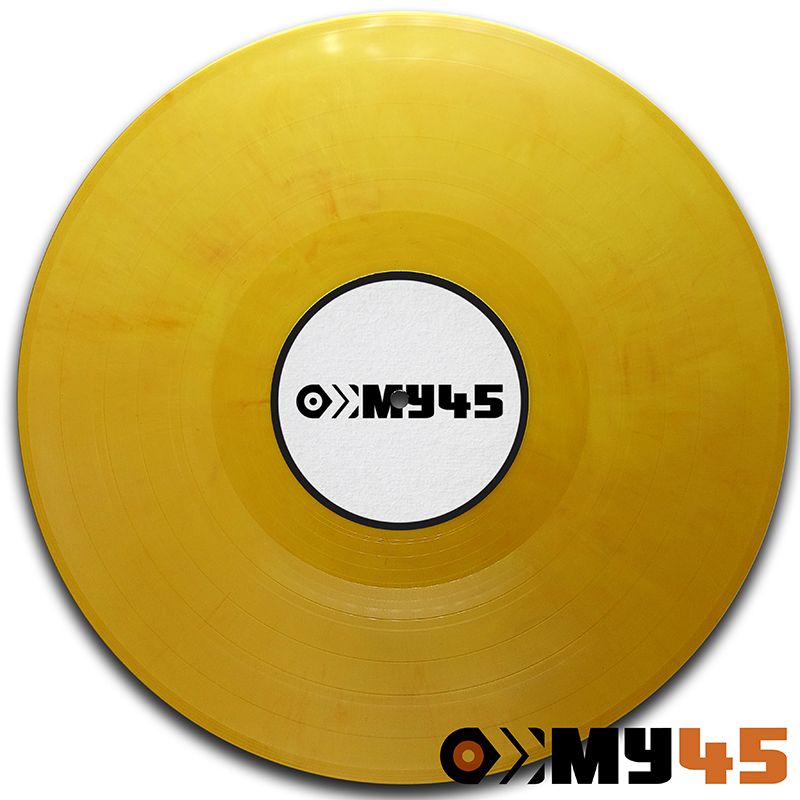 Gelb mit Orange marmoriert Vinyl Schallplatte